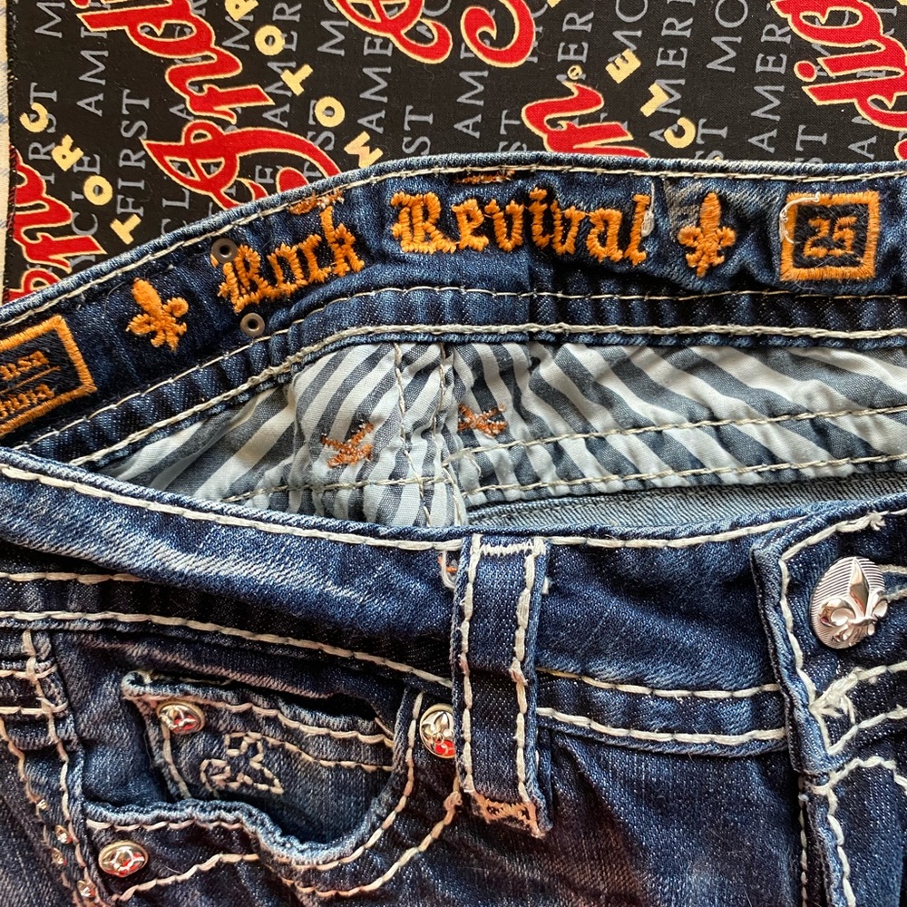 Y2K ROCK REVIVAL MCBLING LOW RISE JEANS - Picture 7 of 10
